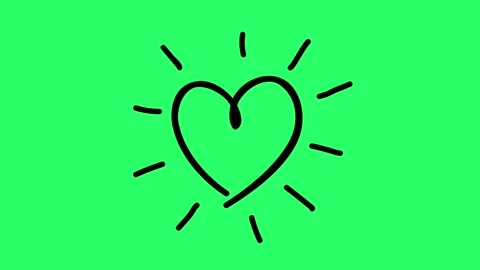 Animation simple heart shape on green background. Stock Footage 252239683