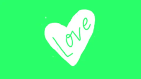 Animation simple heart shape on green background. Stock Footage 252239733