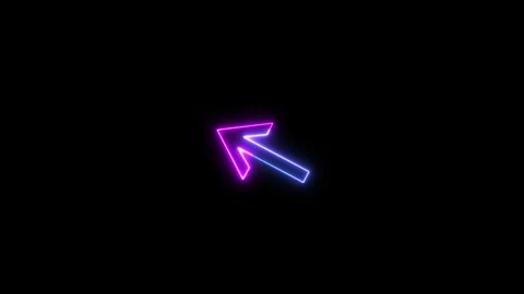 Animation of a simple neon arrow extending on black background. Stock Footage 293482979