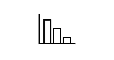 Animation of Simple outline graph icon isolated on white background. Business Stock Footage 241619399