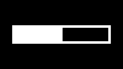 Animation of simple progress bar, loading bar (white on black background) Video stock 260817298