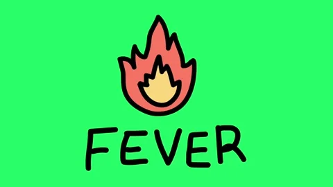 Animation simple text FEVER on green background. Stock Footage 252995854