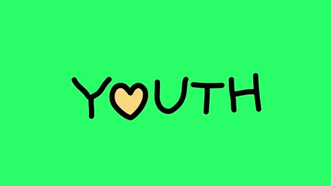 Animation simple text YOUTH on green background. Stock Footage 252995738