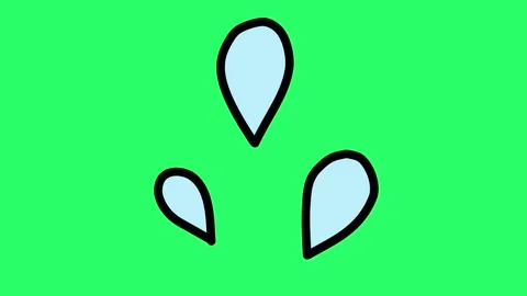 Animation simple water drop shape on green background. Stock Footage 252996344