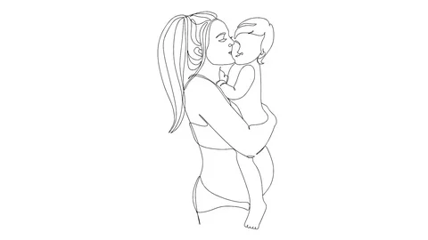 Animation of single continuous one line drawing of woman with butterfly wings Video stock 128420541