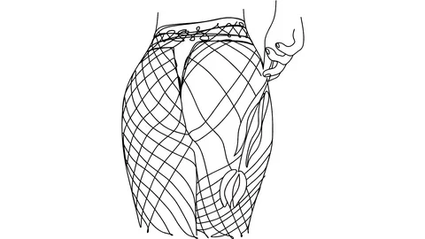 Animation of single continuous one line drawing female with tulip in hand, legs Stock-Footage 128424826