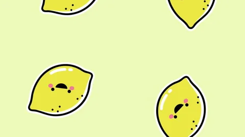 Animation of single lemons floating on green background Stock Footage 313395850