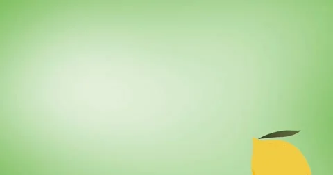 Animation of single lemons floating on green background Stock Footage 329410927