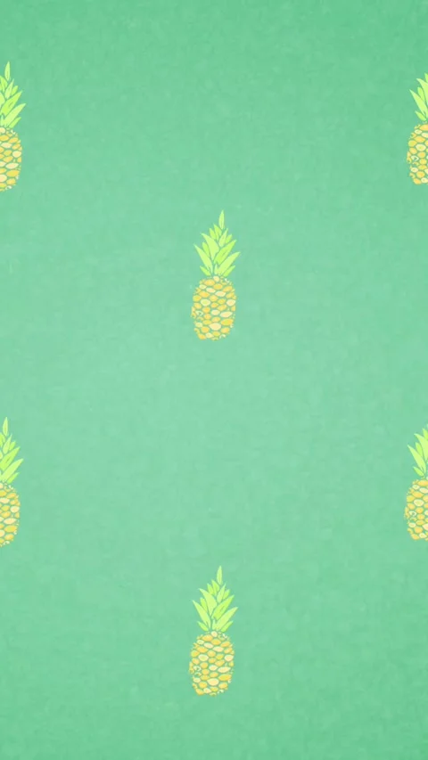 Animation of single pineapples floating on green background Stock Footage 319974311