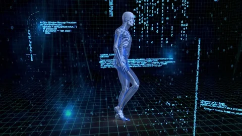 Animation of skeleton running walking Stock Footage 103373842