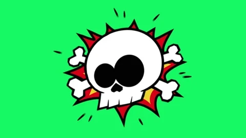 Animation skull symbol isolate background. Stock Footage 153324740