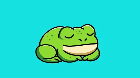 Animation of a sleeping frog Stock Footage 328059458