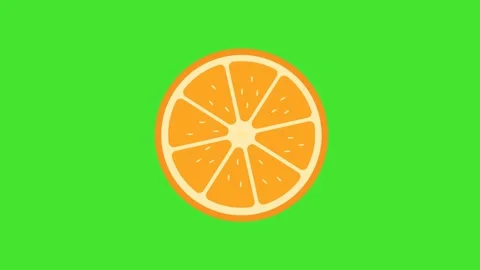 Animation Slice Orange Fruit Rotate on Green Screen 스톡 동영상 345993829