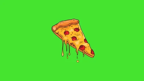Animation Slice Pizza appearing on green screen Chroma key Stock Footage 341990789