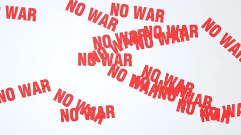 Animation of the slogan - No to war, on a white background. 3D render Video stock 171317243