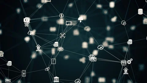 Animation from the slow moving connected internet of things Stock Footage 86301587