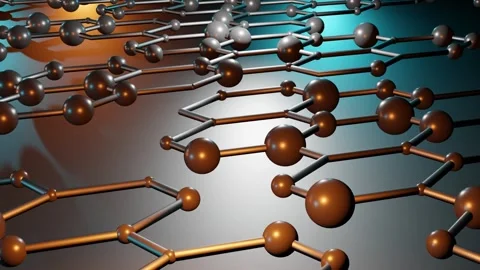 Animation slow moving of molecules or network from glass and crystal Video stock 260373027