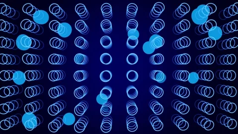 Animation of slowly moving light blue spring tubes on a dark blue gradient Stock-Footage 295028646