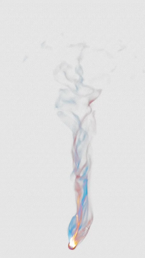 Animation of slowly rising flames of fire and blue smoke. Stock Footage 277956068