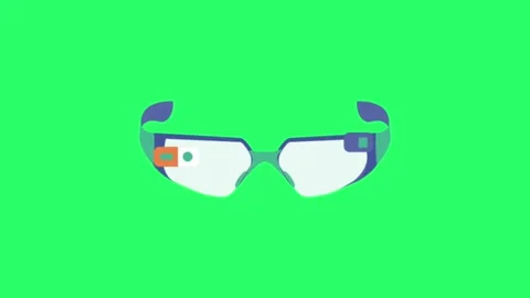 Animation smart glasses technology on green screen. Stock Footage 277497046