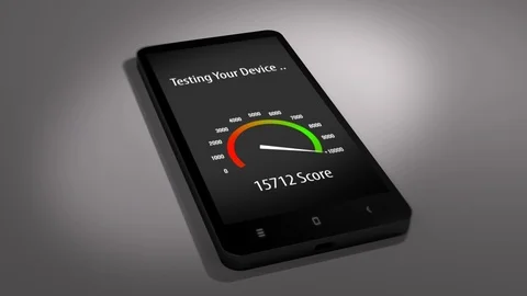 Animation of Smart Phone Benchmark, Performance Testing on Mobile Application Stock Footage 124516531