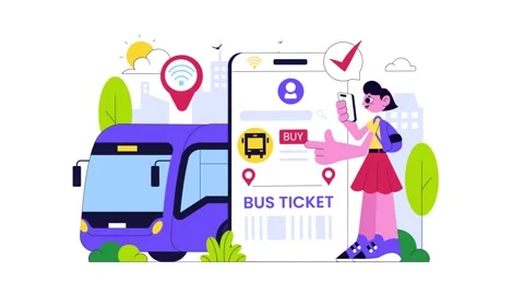 Animation of Smart Public Transport System Illustration Stock Footage 319008779