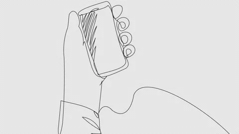 Animation with a smartphone in hand on a white background Stock Footage 156418822