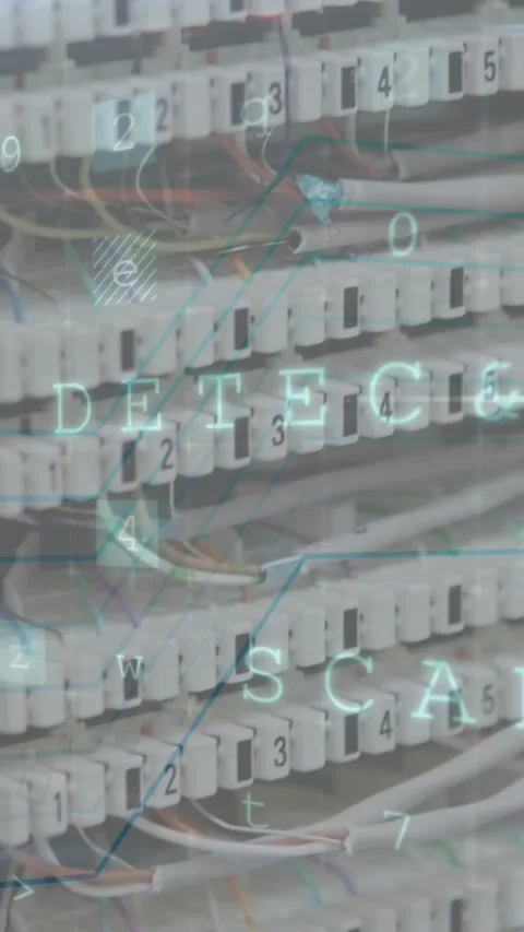 Animation of smartphone icon over data processing and server Stock Footage 342594307