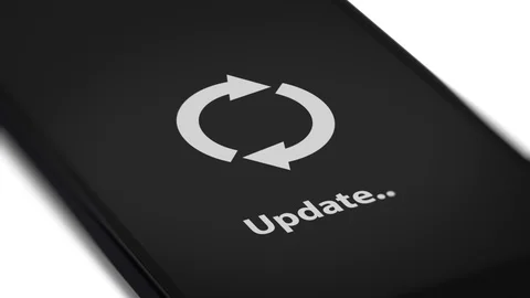 Animation of Smartphone With Update. Seamless Loops Stock Footage 122376255