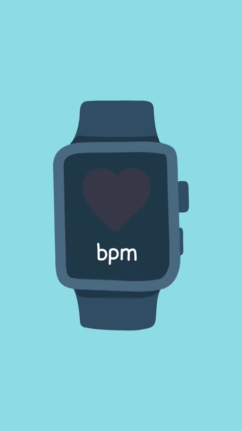 Animation of smartwatch measuring heart rate Stock Footage 340956416