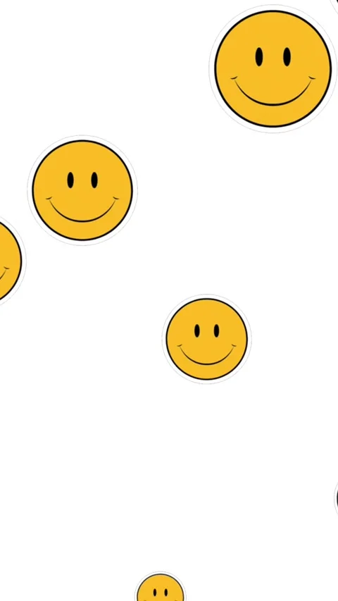 Animation of smiley emojis over multicoloured stripes on white background Vídeo Stock 342225694