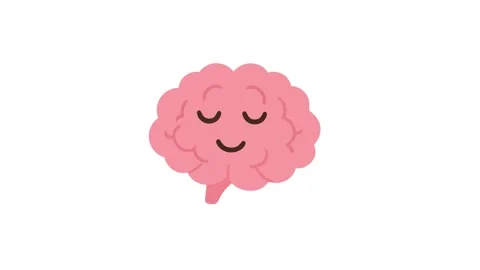 Animation of a smiling brain character pulsing gently against a 4K white ba.. Stock Footage 345856594