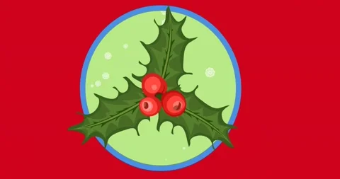 Animation of snow falling and holly on r... | Stock Video | Pond5