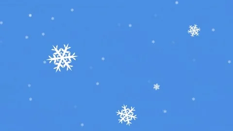 Animation of snow falling on blue backgr... | Stock Video | Pond5