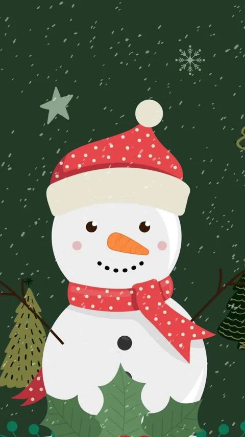 Animation of snow falling over christmas decorations and snowman on green Stock Footage 341918769
