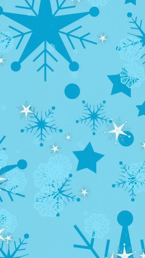 Animation of snow falling over christmas snowflakes on blue background Stock Footage 342097987