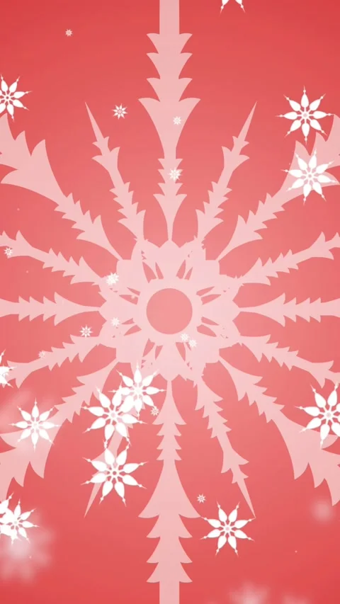 Animation of snow falling over christmas snowflakes on red background Stock Footage 342136739