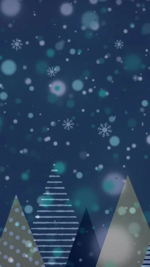 Animation of snow falling over christmas tree pattern Stock Footage 343919877