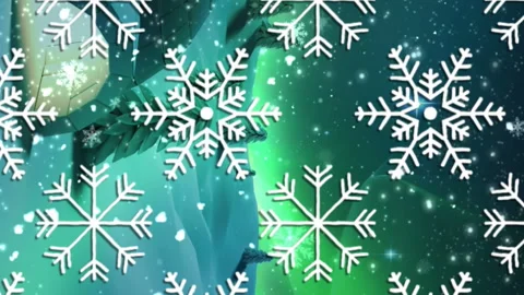Animation of snow falling over igloo and winter scenery Stock Footage 313185870