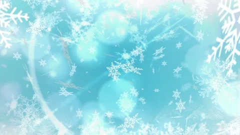 Animation of snow falling over light spots on blue background at christmas Stock-Footage 329291577