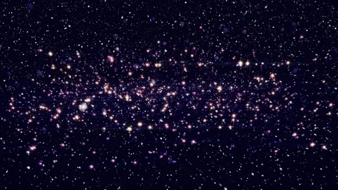 Animation of snow falling in seamless loop over glowing spots on black Stock Footage 325962364