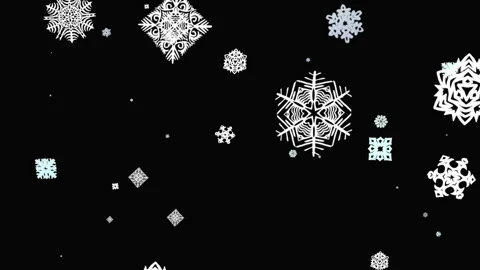 Animation of snowflakes on a black background. Stockbeeldmateriaal 142916967