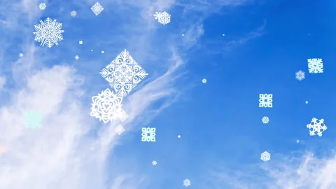 Animation of snowflakes on the blue sky. 库存影片 142917042