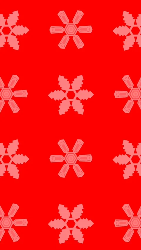 Animation of snowflakes christmas pattern on red background Stock Footage 343641392