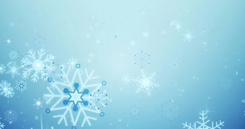 Animation of snowflakes falling on blue ... | Stock Video | Pond5