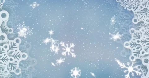 Animation of snowflakes falling on blue ... | Stock Video | Pond5