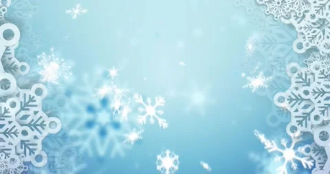 Animation of snowflakes falling on blue ... | Stock Video | Pond5