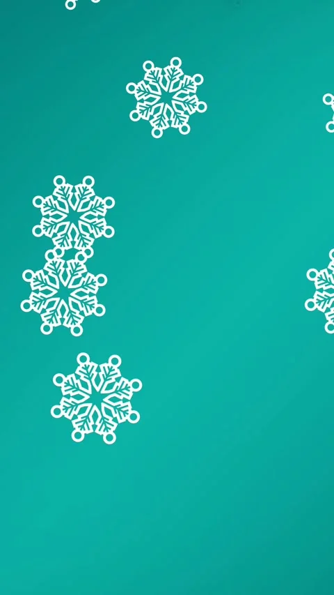Animation of snowflakes falling on green background Stockbeeldmateriaal 319925378