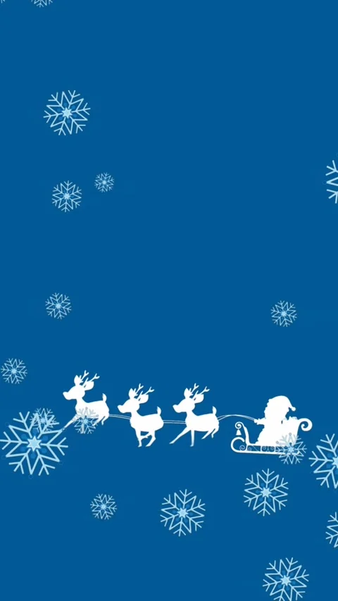 Animation of snowflakes falling over santa claus in sleigh being pulled by Stock Footage 344783105