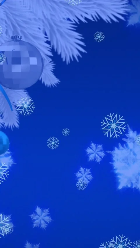 Animation of snowflakes icons falling over decorated christmas tree branch Video stock 344669127